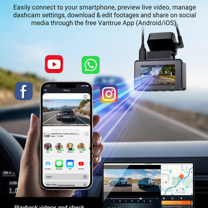 Vantrue E2 Pro Cloud 4K WiFi-GPS-Dashcam
