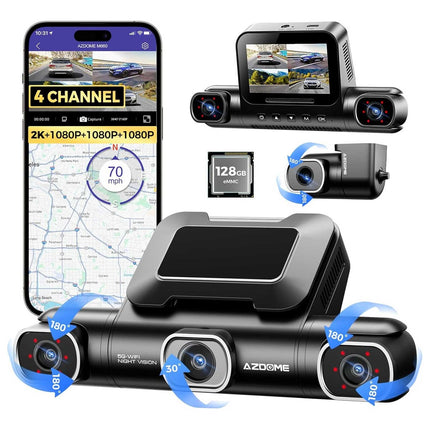 AZDome M660 4CH 128gb 2K Wifi GPS 360-Grad Dashcam