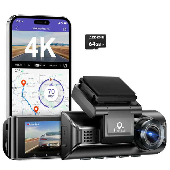 AZDome M770 Pro 1CH 4K Wifi GPS 64gb Dashcam