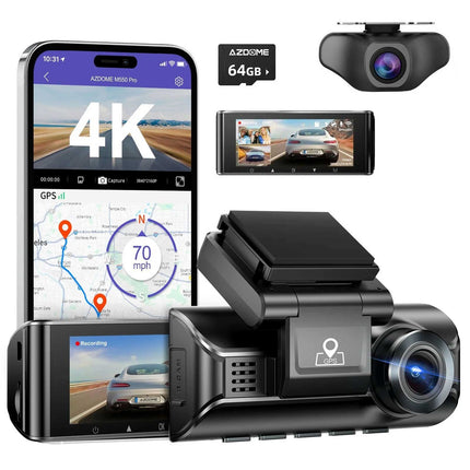 AZDome M770 Pro 2CH 4K Wifi GPS 64gb Dashcam