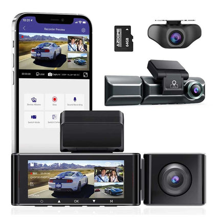 AZDome M770 Pro 3CH 4K Wifi GPS 64gb Dashcam