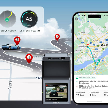 Botslab G300H Plus 4K WiFi GPS 2CH 64 GB Dashcam