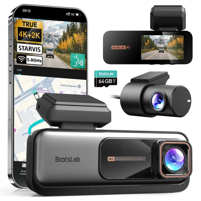 Botslab G980H Pro 2CH 4K Wifi GPS 64gb Dashcam