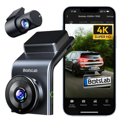 Botslab G300H Plus 4K WiFi GPS 2CH 64 GB Dashcam
