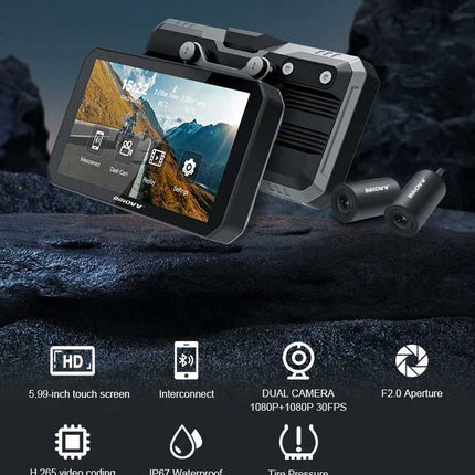 Innovv N1 Pro 2CH WiFi-Carplay-Monitor und Dashcam für Motorräder
