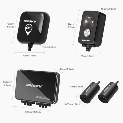 Innovv K7 2CH Dual Wifi GPS 2K Motorrad Dashcam