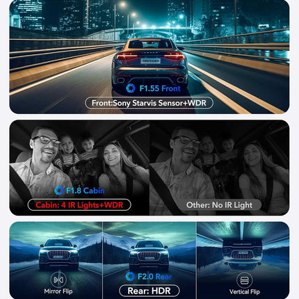 Redtiger A6 3CH 2K Touch Wifi GPS 64gb Dashcam