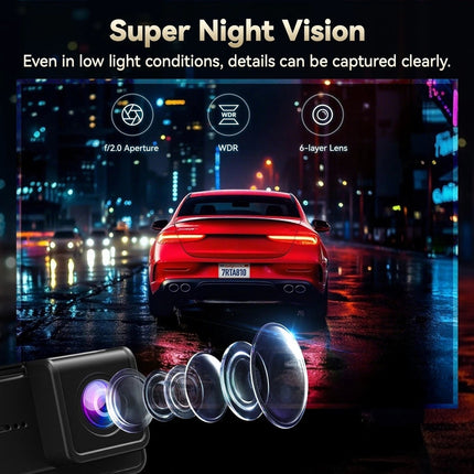 Redtiger A8 2CH 4K Touch WiFi GPS 64 GB Dashcam