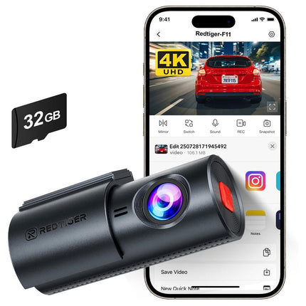 Redtiger F11 4K 1CH WiFi 32 GB Dashcam