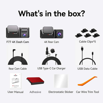 Redtiger F77 V2 4K Touch Wifi GPS 2CH 256gb Dashcam