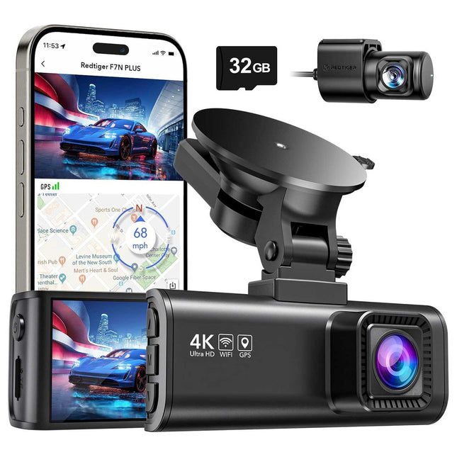 Redtiger F7NP 4K Wifi GPS 2CH 128gb Dashcam