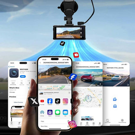 Redtiger F7NP 4K Wifi GPS 2CH 128gb Dashcam