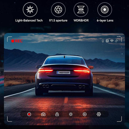Redtiger F7NP 4K Wifi GPS 2CH 128gb Dashcam