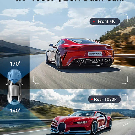 Redtiger F7NX 4K Touch Wifi GPS 2CH 128gb Dashcam