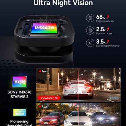 Redtiger ViewClear 70 4K Touch WiFi GPS 2CH 128 GB Dashcam