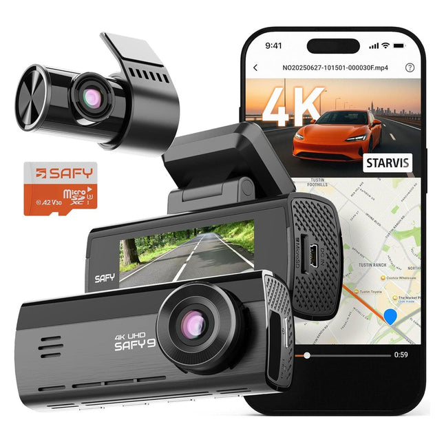 SAFY9 2CH 4K WiFi GPS 256 GB Dashcam