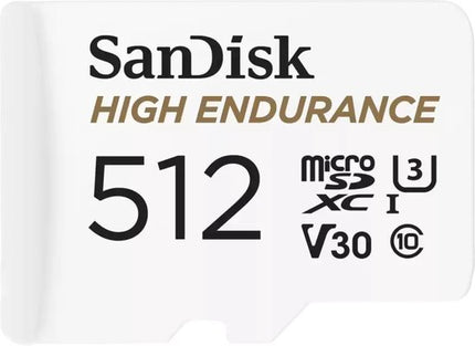 <tc>SanDisk 512 GB High Endurance U3 V30 microSD-Karte</tc>
