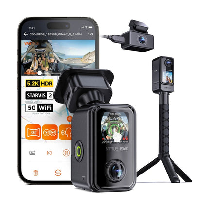 Vantrue E360 Ace 5K 3CH Wifi GPS 360-Grad Dashcam