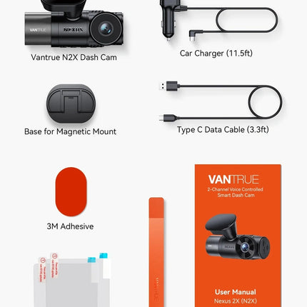 Vantrue N2X Cloud 2K Wifi GPS Dashcam