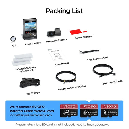 Viofo A329T 2CH 4K WiFi-GPS-Dashcam