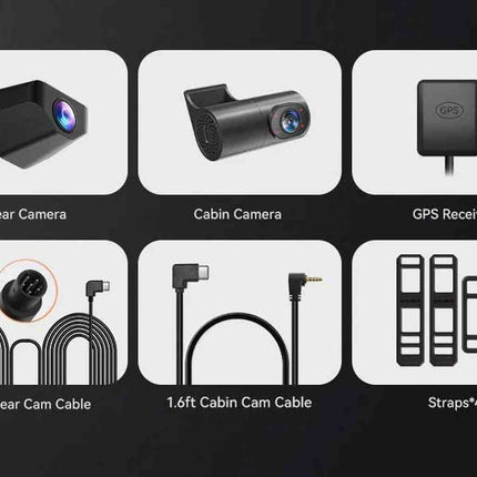 Wolfbox G900 Tripro Kabine 3CH 4K WiFi GPS 256gb Spiegel Dashcam