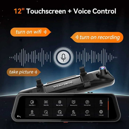 Wolfbox G900 Tripro Kabine 3CH 4K WiFi GPS 256gb Spiegel Dashcam