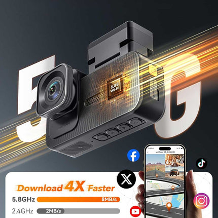 Wolfbox X5 Touch 3CH 4K Wifi GPS 128gb Dashcam