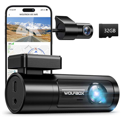 Wolfbox i05 4K Wifi GPS 2CH 32gb Dashcam