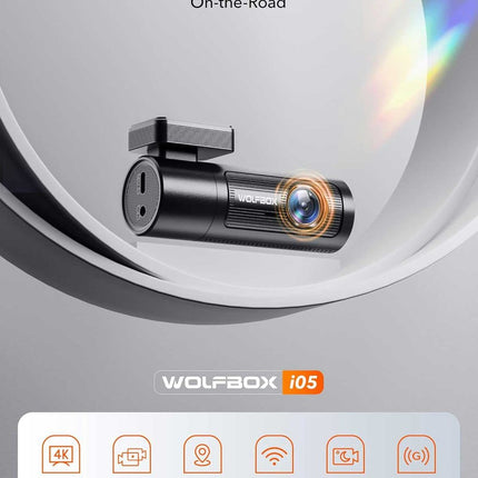 Wolfbox i05 4K Wifi GPS 2CH 32gb Dashcam
