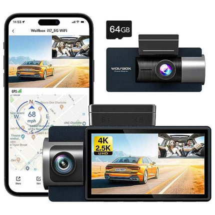 Wolfbox i17 3CH 4K Wifi GPS 64gb Dashcam
