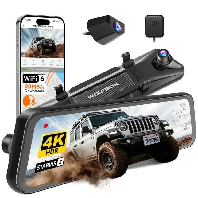 <tc>Wolfbox</tc> G900 Core 4K <tc>Wifi</tc> GPS-Spiegel <tc>Dashcam</tc>
