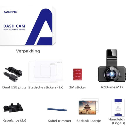 AZDome M17 Pro Wifi 1CH Full HD Dashcam