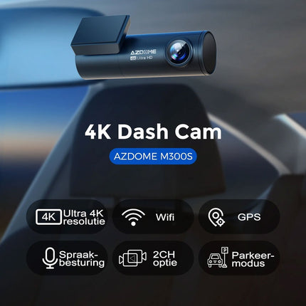 AZDome M300S 4K 2CH Dual Wifi GPS 64gb Dashcam