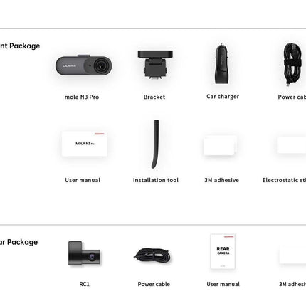 DDPai Mola N3 Pro 2CH QuadHD Wifi GPS Dashcam